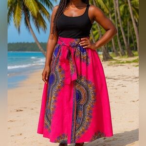 AJ traditional Caribbean cotton skirt, OS